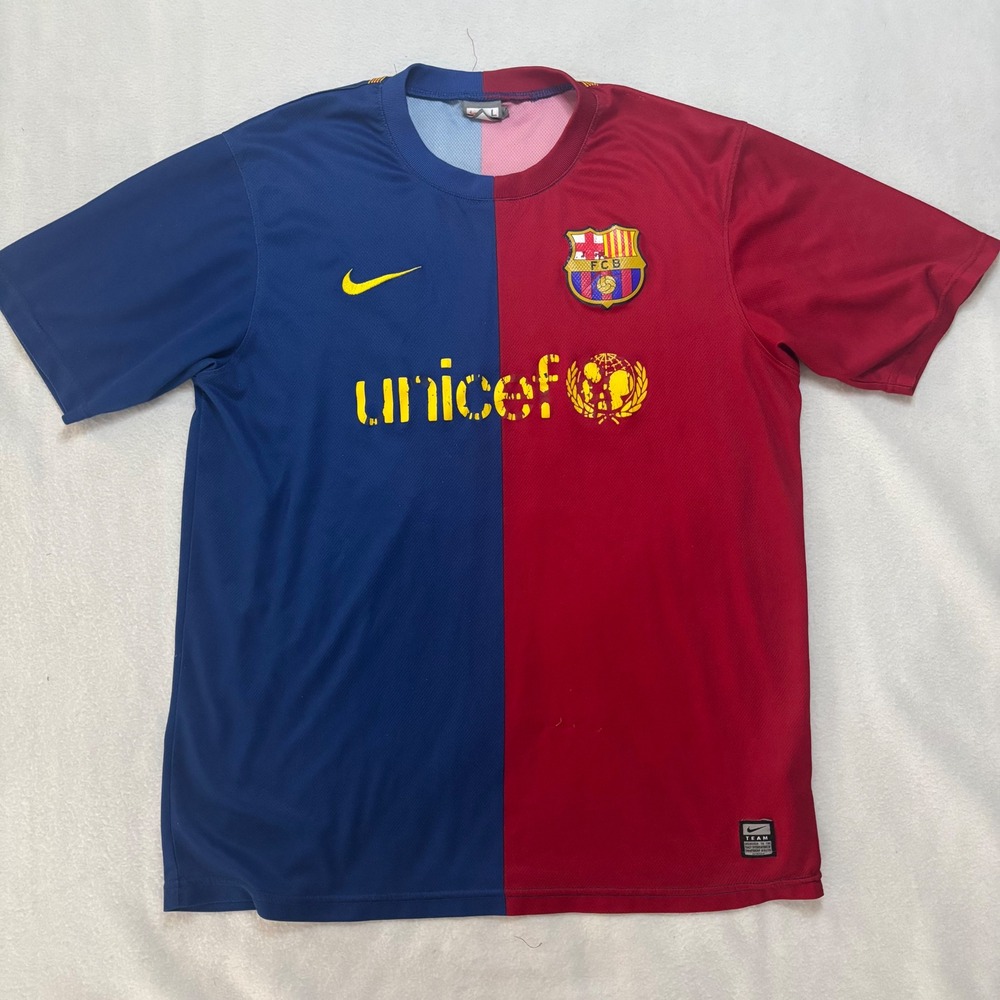 Nike FC Barcelona 2008-09 Messi 10 Home Jersey Blue Red Men's Large 258788-455